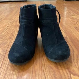 Black Wedge Booties